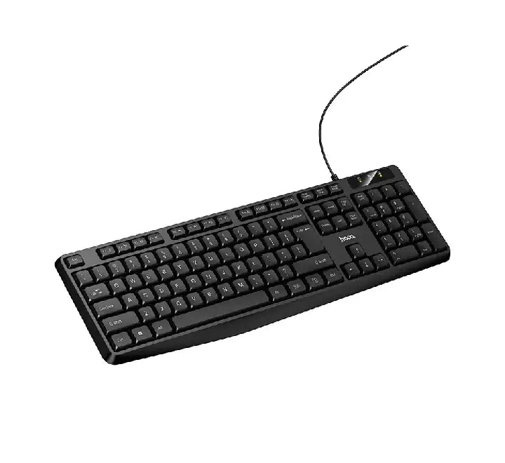HOCO GM60 UltraCool full-size wired USB keyboard in black top view