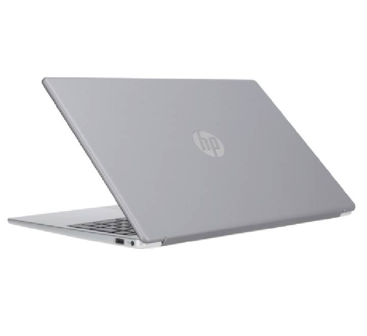 Side profile of the HP Laptop 255R G10 highlighting USB-C, USB-A, and HDMI ports for versatile connectivity.