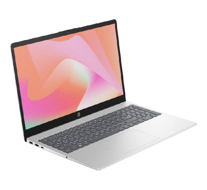 Angle view of the HP Laptop AI 15-fd2101tu highlighting USB-C, USB-A, and HDMI connection ports.