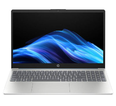 HP Laptop AI 15-fd2103tu in Natural Silver front open view showing keyboard and screen.