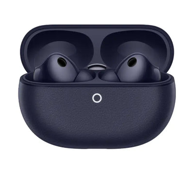 User wearing Huawei FreeBuds Pro 5 earbud displaying comfortable in-ear fit for music and calls.