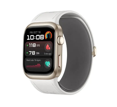 HUAWEI Watch D2 Gold aluminum case featuring a white composite leather strap