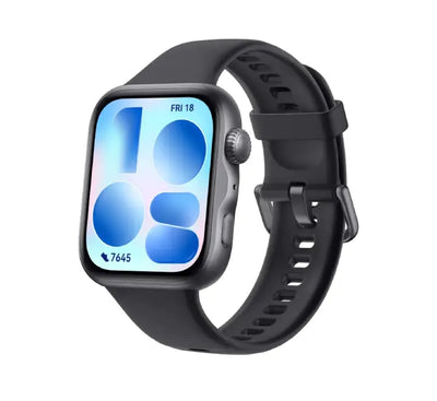 HUAWEI WATCH FIT 5 Black edition with durable strap displaying heart rate and fitness metrics