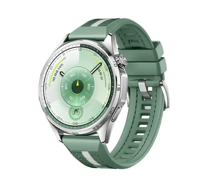 HUAWEI WATCH GT 6 46mm Green edition with octagonal stainless steel bezel and composite woven strap