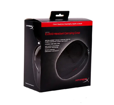 Close-up shot of the heavy-duty zipper closure mechanism and nylon wrist strap loop on the black HyperX HXS-HSCC1 protective case.