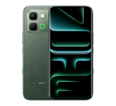 Infinix Note Edge 5G in Silk Green, featuring the unique texturized lightweight back cover aesthetic.