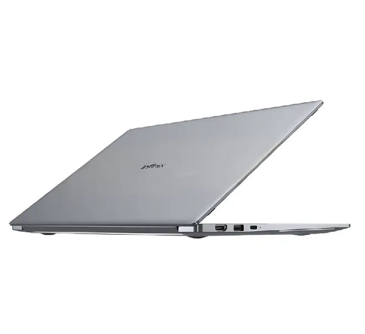 Close up view of the Infinix XBook B15 top screen panel highlighting the FHD video camera with Dual-Star light system.