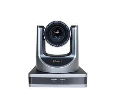 IQMeet AVS200 all-in-one video conferencing system full package including PTZ camera, speakerphone, central hub, and expansion microphones.