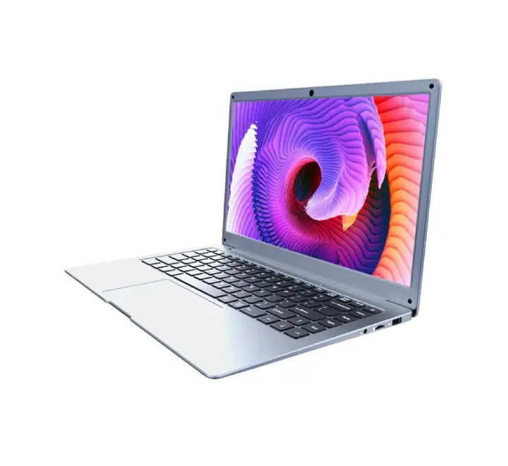 Side profile of slim Silver Jumper EZbook S5 laptop displaying USB and HDMI connectivity ports.