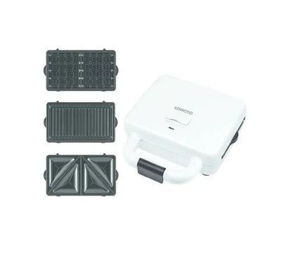 Kenwood 700W sandwich maker opened 180 degrees flat functioning as an open tabletop grill.