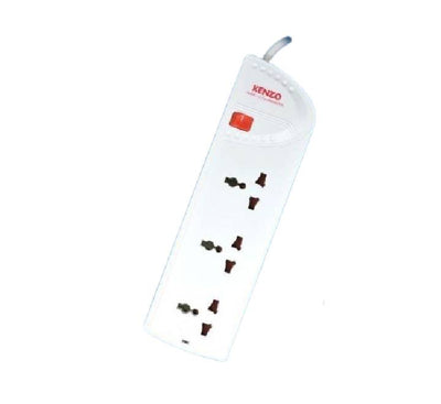 Kenzo K-S31 3-Port Universal Extension Socket front view showing multi-country outlets available at ICT.com.mm