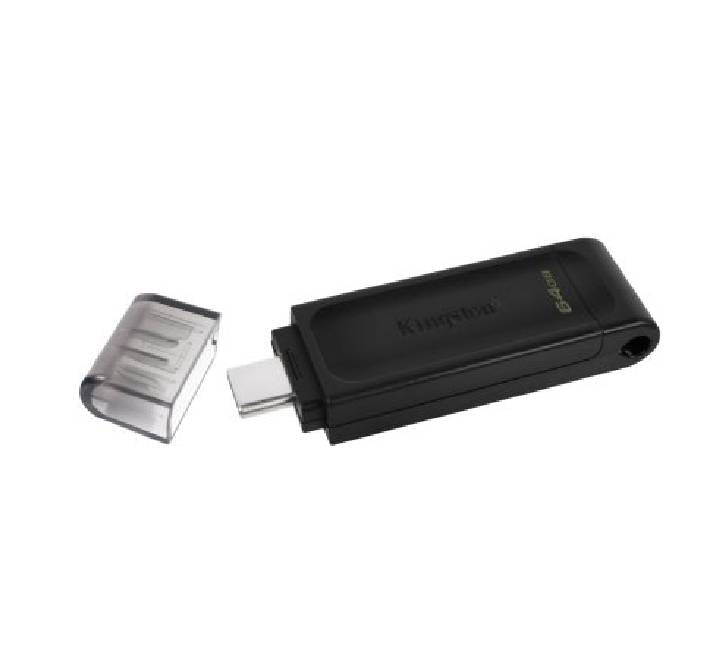 Kingston DataTraveler 70 64GB USB-C Flash Drive front view on white background