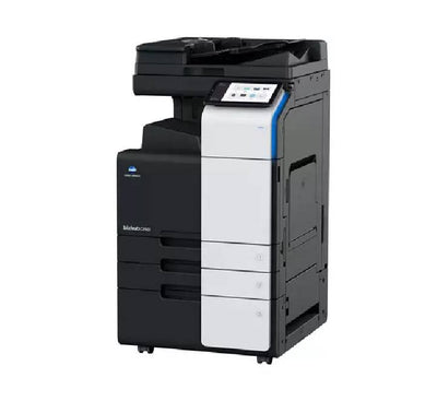 Konica Minolta bizhub C251i multifunction color A3 copier machine with DF632 document feeder and copier desk setup