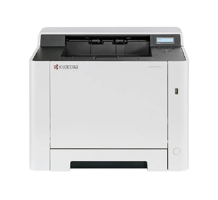 Kyocera ECOSYS PA2100cwx compact color laser printer with wireless connectivity.