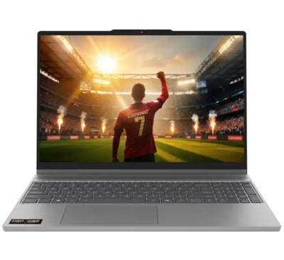 Lenovo IdeaPad 5 2-in-1 15AGP11 83UM0005TA touchscreen laptop in Luna Grey showcasing its 15.3-inch 16:10 display and backlit keyboard.
