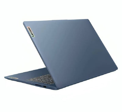 Left side profile view of the slim Lenovo IdeaPad Slim 3 laptop showcasing its lightweight design, USB-C, and HDMI ports.