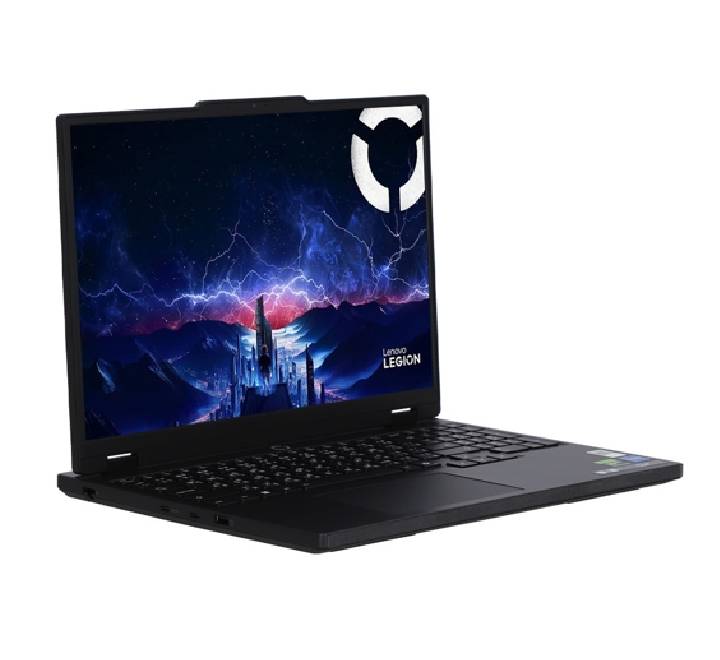 Rear and side profile view of the Lenovo Legion 5 15IRX10 Eclipse Black laptop, highlighting the thermal cooling vents and I/O connectivity ports including USB-C and HDMI.