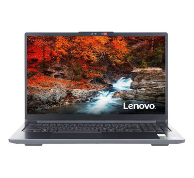 Lenovo LOQ 15ARP10E gaming laptop in Luna Grey open position, showing its 15.6-inch 144Hz anti-glare display and backlit keys.