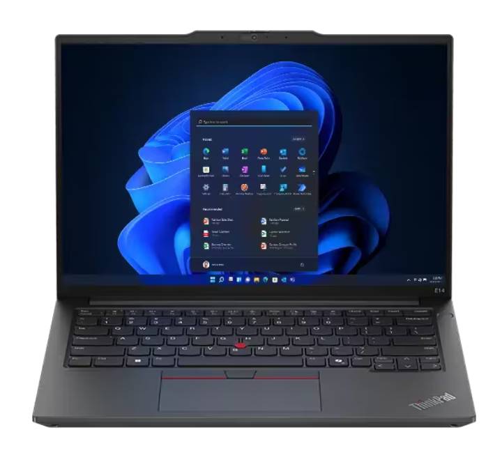 Lenovo ThinkPad E14 Gen 7 black 14-inch business laptop front view open on a white background available at ICT.com.mm Myanmar.