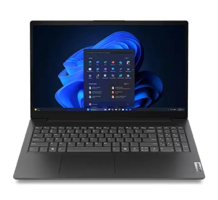 Front view of Lenovo V15 G6 ARP laptop showing 15.6-inch FHD display and full numeric keypad.