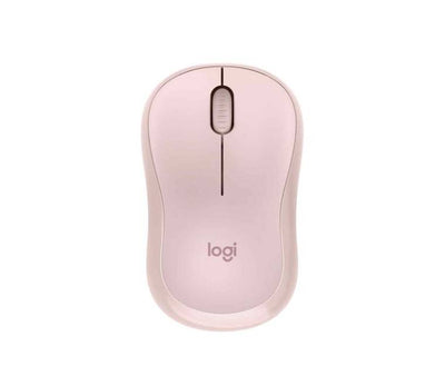 Logitech M240 Silent Bluetooth Mouse in Rose angled view showing its compact and modern design.