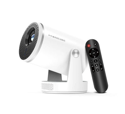 Magcubic HY320 Pro Mini Portable Projector in white with auto focus lens