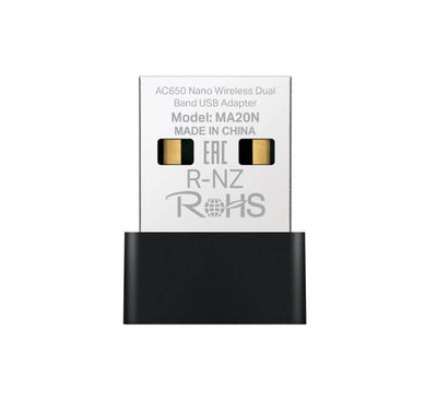 MERCUSYS MA20N AC650 dual-band nano Wi-Fi USB adapter front view