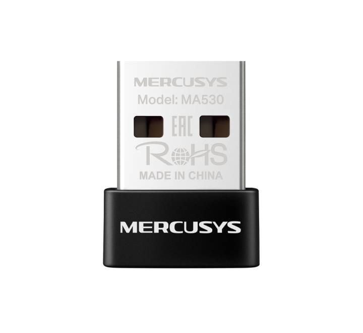 Mercusys MA530 Bluetooth 5.3 Nano USB Adapter front view in black finish