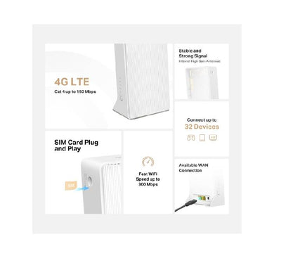 Mercusys MB112-4G portable 4G LTE router providing internet connection for a home office.