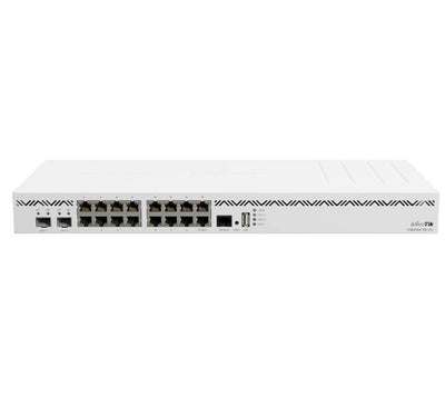 MikroTik CCR2004-16G-2S+ Cloud Core Router front port layout