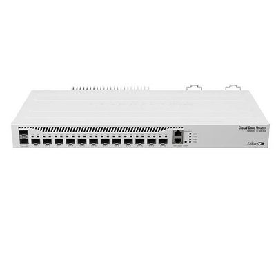 MikroTik CCR2004-1G-12S+2XS Cloud Core Router front fiber port layout