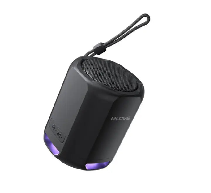 MLOVE P1 portable bluetooth speaker in black facing front
