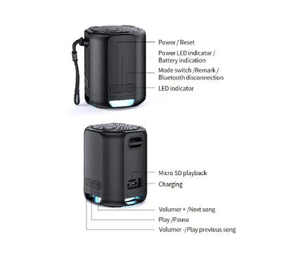 MLOVE P1 IP45 water resistant portable speaker with water splashes