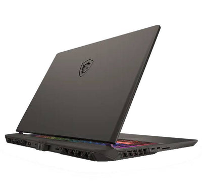 Side profile of the MSI Vector 16 HX AI displaying its comprehensive I/O port lineup including next-gen Thunderbolt 5 and high-speed USB slots.