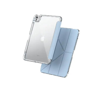 Mutural Clear Pro folding origami folio case for iPad Pro M5 and M4 variants in premium protective design.
