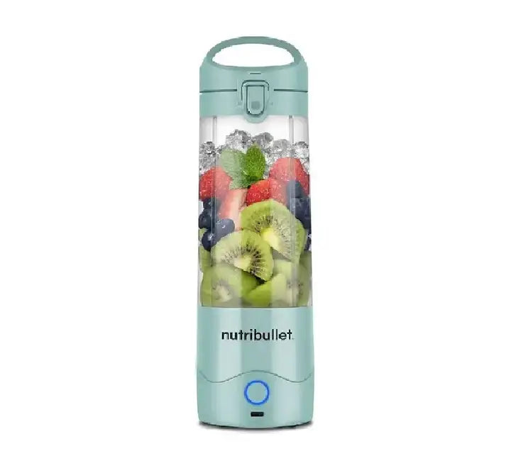 4-point stainless steel extraction blade of NutriBullet Portable Blender crushing ice and frozen fruit