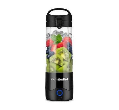 NutriBullet Portable Blender motor base showing USB-C charging port and LED power indicator