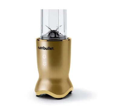 Illuminated touch-activated glow interface ring on NutriBullet Ultra Gold motor base