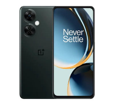 OnePlus Nord CE 3 Lite 5G mobile phone in metallic Chromatic Gray colorway highlighting its slim 8.3mm profile structure.