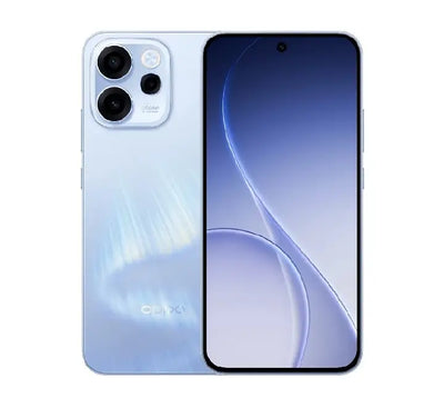 OPPO Reno15 F Aurora Blue color with 6.57-inch AMOLED 120Hz display and 5G.