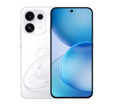 OPPO Reno16 F 5G smartphone showing front 120Hz AMOLED display and rear triple AI camera layout.