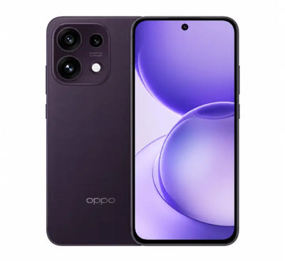 OPPO Reno16 F 5G available in Dream Purple, Twilight Violet, and Pop White color options.