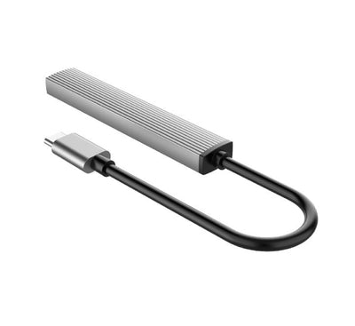 ORICO AH-13 ultra-slim gray aluminum 4-in-1 multi-port Type-C to USB 3.0 expansion splitter hub.