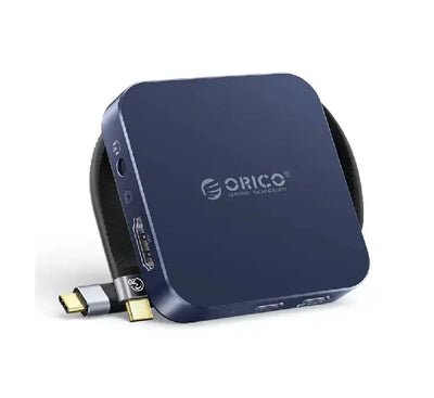 ORICO 8-in-1 magnetic M.2 NVMe SSD docking station showing aluminum housing and ports