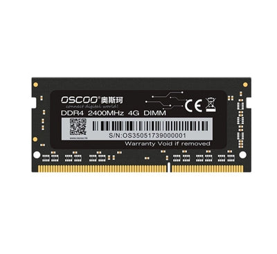 OSCOO DDR4 SODIMM laptop memory module displaying the high-quality black PCB layout and original IC chips.