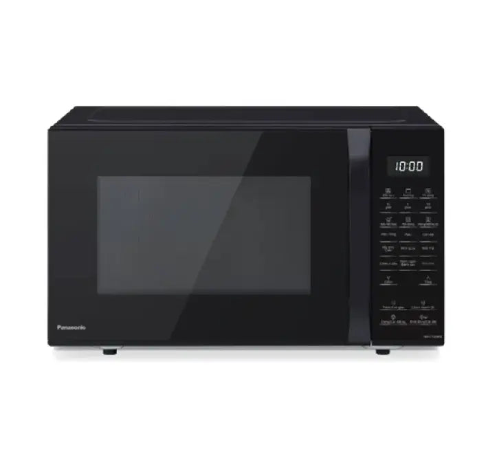 Front view of the silver Panasonic NN-CT55RBYTE 29L Air Fry Convection Microwave Oven