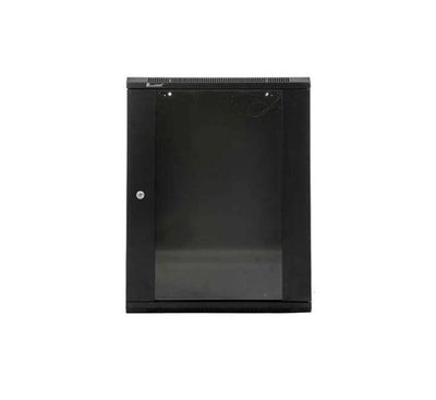Paramount 15U wall mount server rack cabinet with tempered glass front door and metal lock