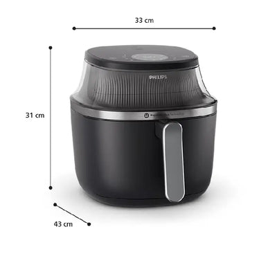 Monitoring cooking food through the transparent window on Philips NA331/00 air fryer