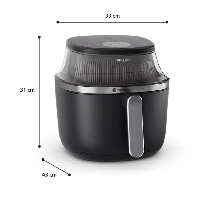 Monitoring cooking food through the transparent window on Philips NA331/00 air fryer