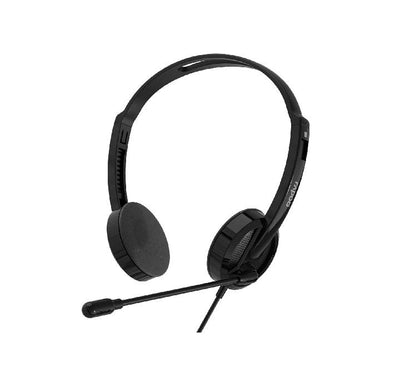 Rapoo H101 Wired Stereo Headset in black with adjustable microphone